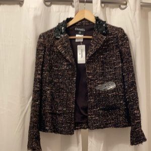 cropped wool jacket chanel